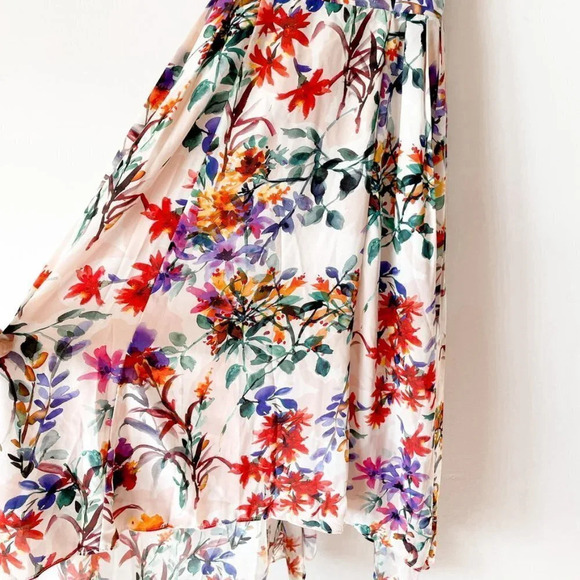 Adelyn Rae Floral Asymmetrical Criss Cross Back Vanessa Midi Dress Sz  XS - Picture 7 of 12